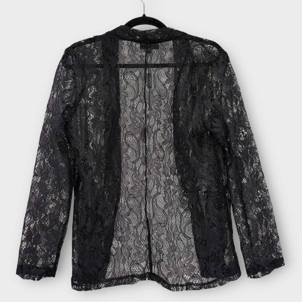 James Lakeland Sheer Lace Open Front  Blazer in Black Women’s Size M NWT - Picture 7 of 11
